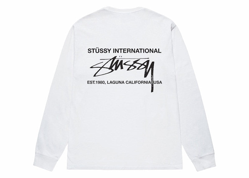 Stussy Smooth International L/S Tee White