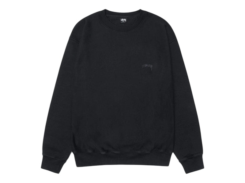 Stussy Smooth Stock Pigment Dyed Crew Black