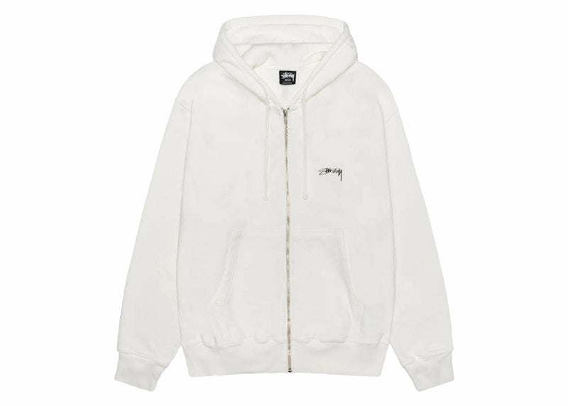 Stussy Smooth Stock Pigment Dyed Zip Hoodie Natural