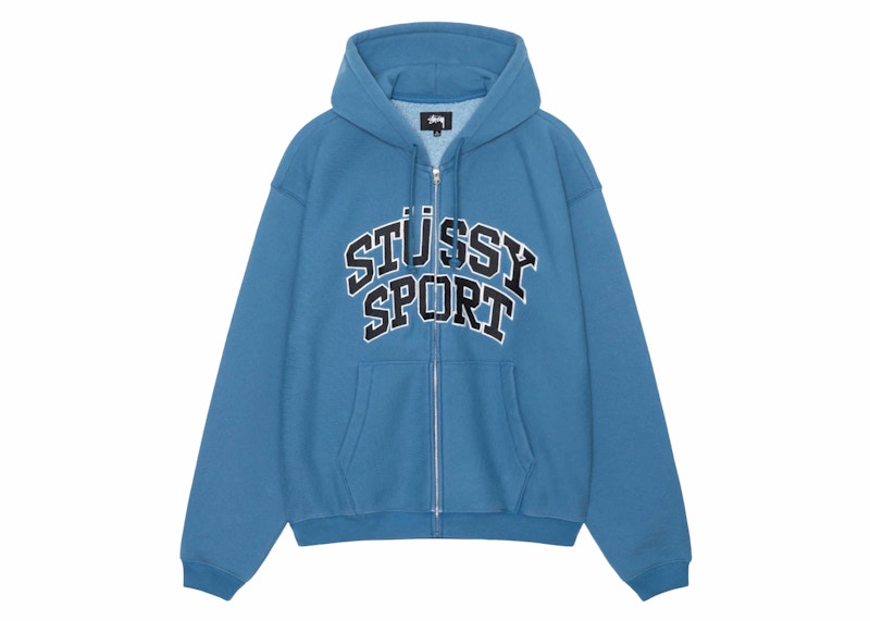 Stussy Sport Zip Hoodie Blue
