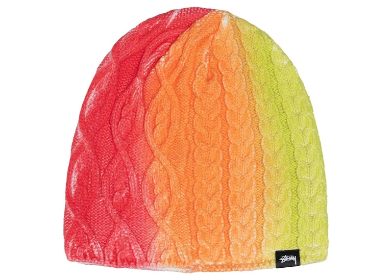 Stussy Spray Knit Beanie Orange/Multicolor