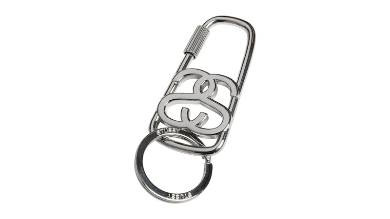 Stussy Ss Link Twist Carabiner Brushed Nickel