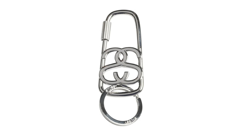 Stussy Ss Link Twist Carabiner Brushed Nickel