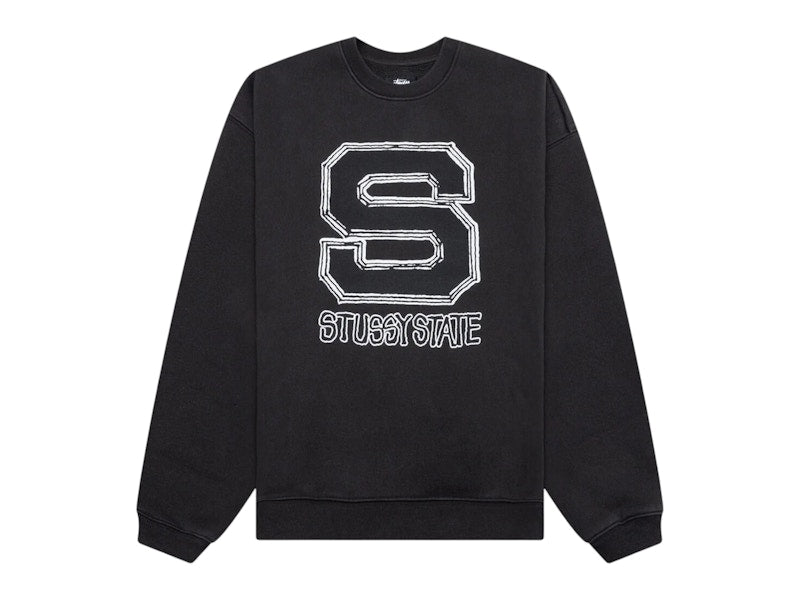 Stussy State Crew Hoodie Black