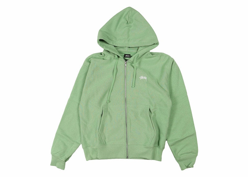 Stussy Stock Logo Zip Hoodie Zephyr Green