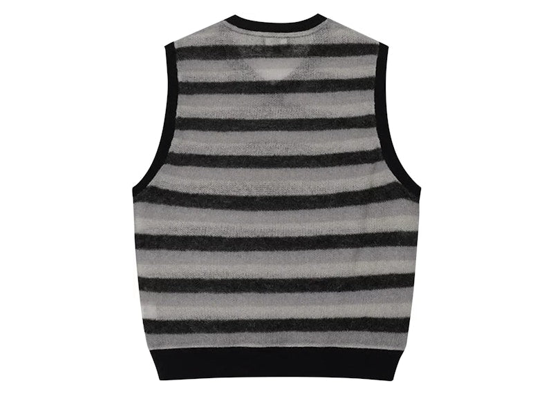 Stussy Striped Sweater Vest Black