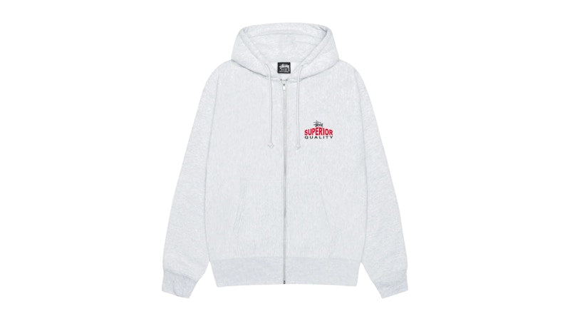 Stussy Superior Quality Zip Hoodie (SS25) Ash Heather