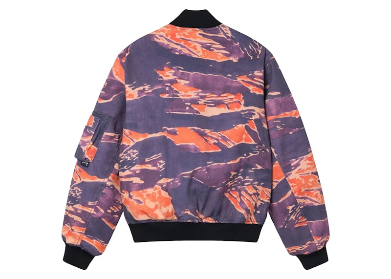 Stussy Tigris Canvas Bomber Jacket Purple