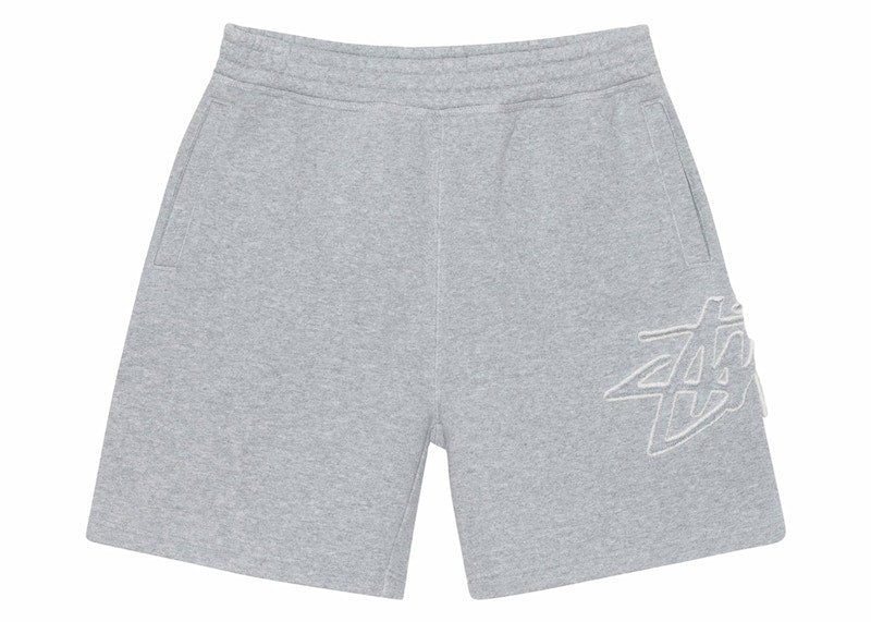 Stussy Tonal Applique Fleece Short Grey Heather