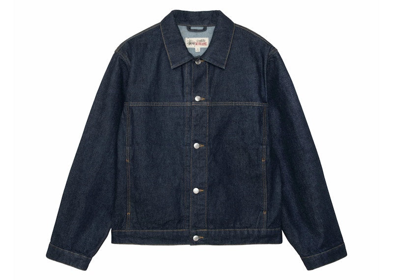 Stussy Trucker Denim Jacket Rinsed Indigo