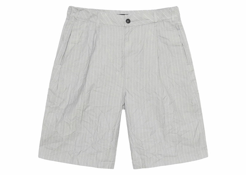 Stussy Volume Pleated Stripe Wrinkled Short Grey