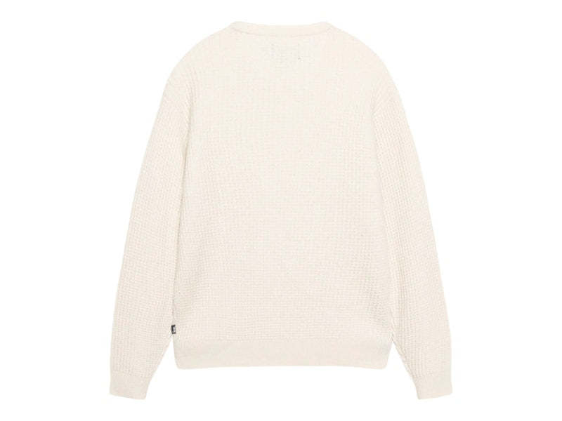 Stussy Waffle Knit Cashmere Crew Natural