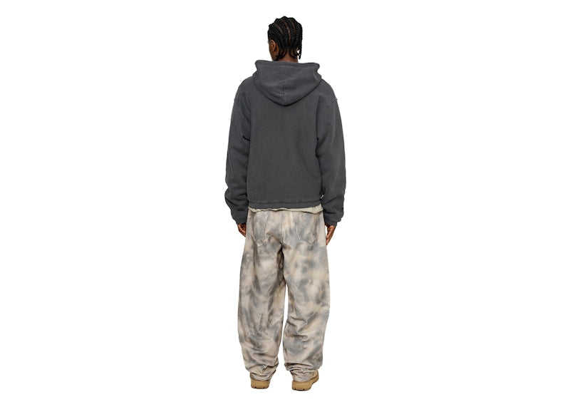 Stussy Waffle Lined Zip Hoodie Black