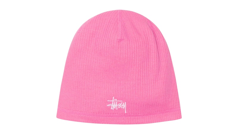 Stussy Waffle Skullcap Beanie Pink