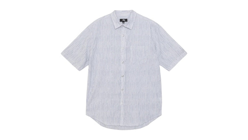 Stussy Wavy Striped Short Sleeve Shirt Blue