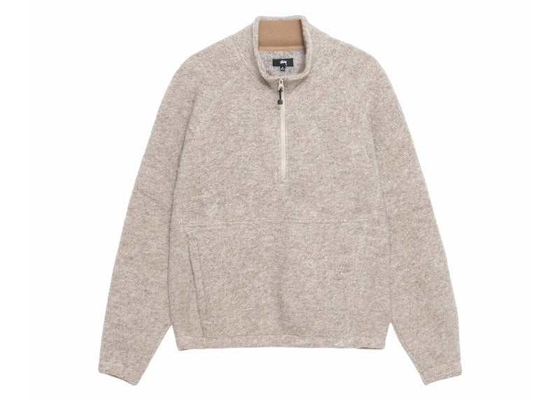Stussy Wool Blend Sherpa Mock Neck Tan