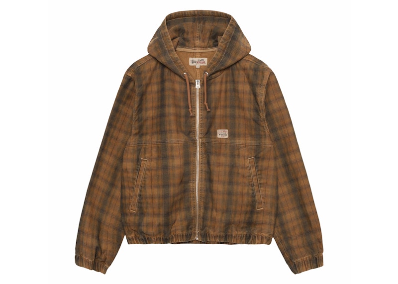 Stussy Unlined Plaid Work Jacket Brown