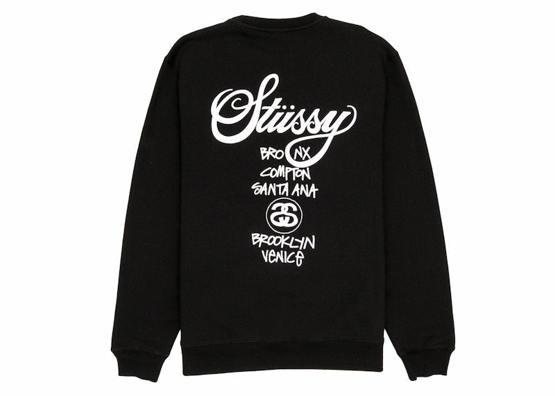 Stussy World Tour Crewneck Black