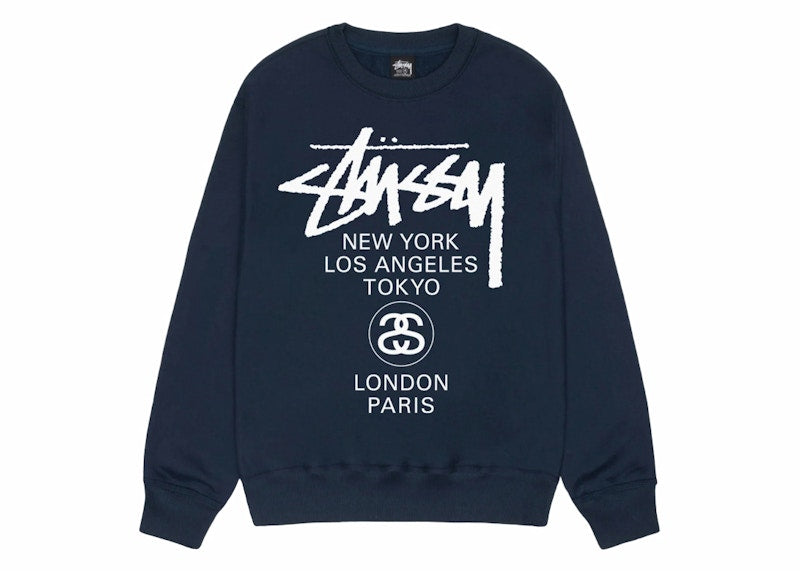 Stussy World Tour Crewneck Navy