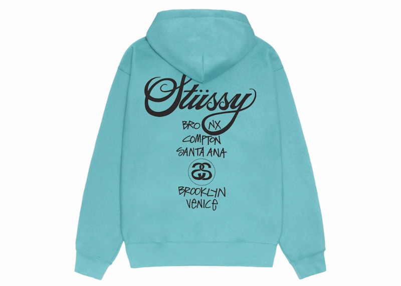 Stussy World Tour Hoodie Ocean