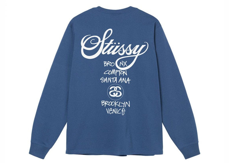 Stussy World Tour LS Tee Midnight (FW22)