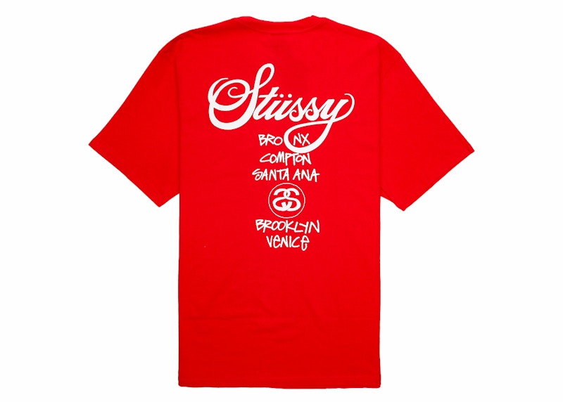 Stussy World Tour Tee Dark Red (FW22)