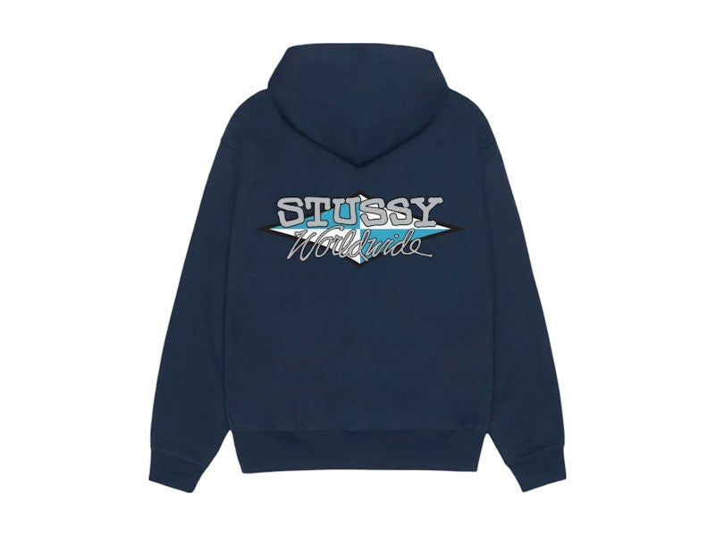 Stussy Worldwide Diamond Hoodie Navy