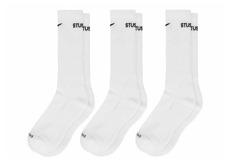 Stussy x Nike Dri-FIT Crew Socks (3 Pack) White