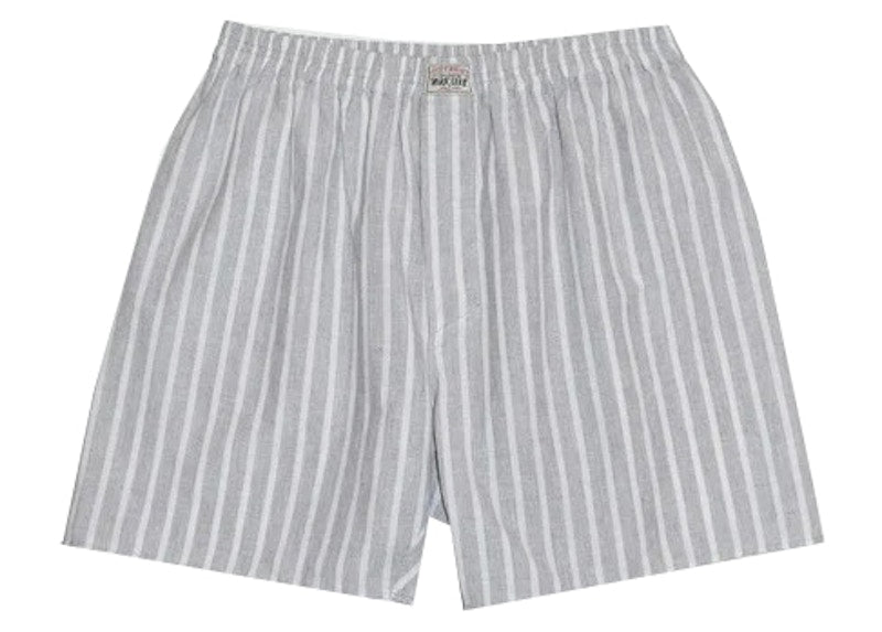 Stussy x Our Legacy Boxer Short Grey/White Melange Stripe