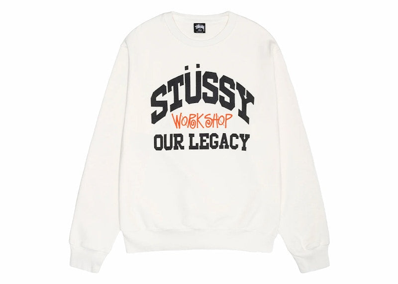 Stussy x Our Legacy Ol Collegiate Pigment Dyed Crewneck Natural