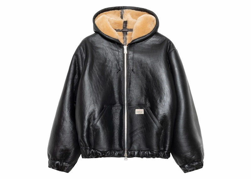 Stussy x Our Legacy Shearling Reversible Zip Hood Cappuccino