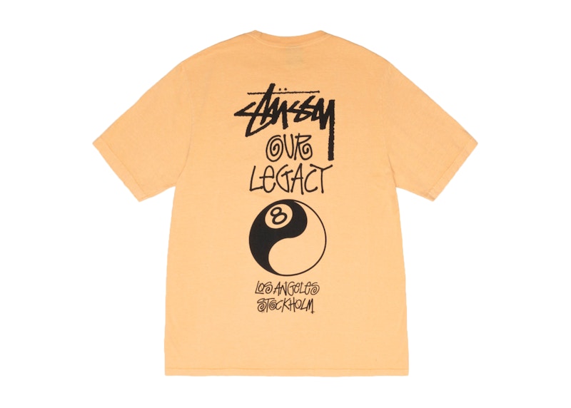 Stussy x Our Legacy Work Shop 8 Ball Yin Yang Pigment Dyed Tee Peach