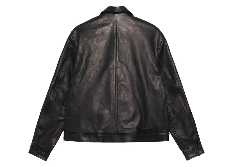 Stussy x Our Legacy Work Shop Blouson Leather Jacket Black
