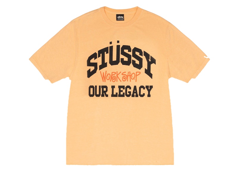 Stussy x Our Legacy Work Shop Collegiate Pigment Dyed Tee Peach