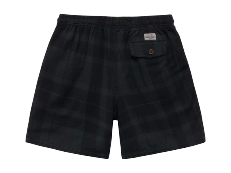 Stussy x Our Legacy Work Shop Laguna Short Overdye Black Flannel Check