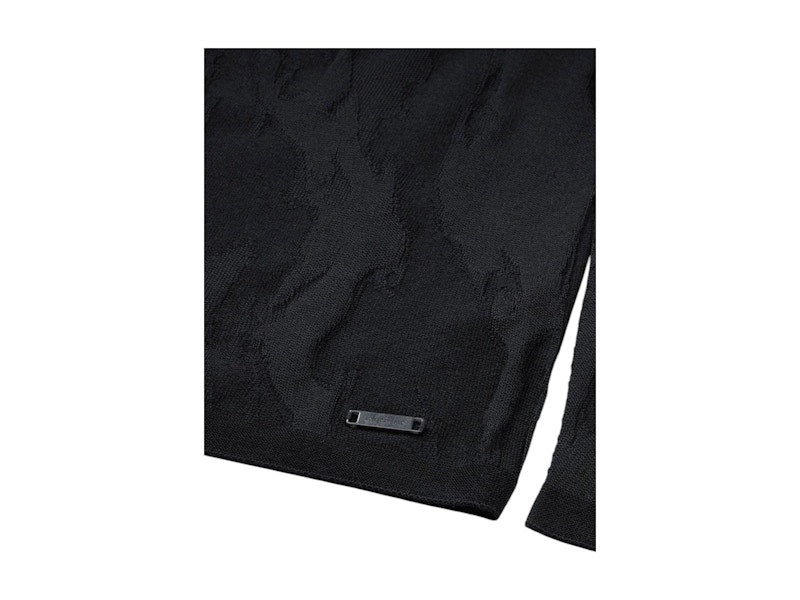 Sun Day Red x Tiger Woods 3D Knit Cashmere Tonal Camo Crew Black