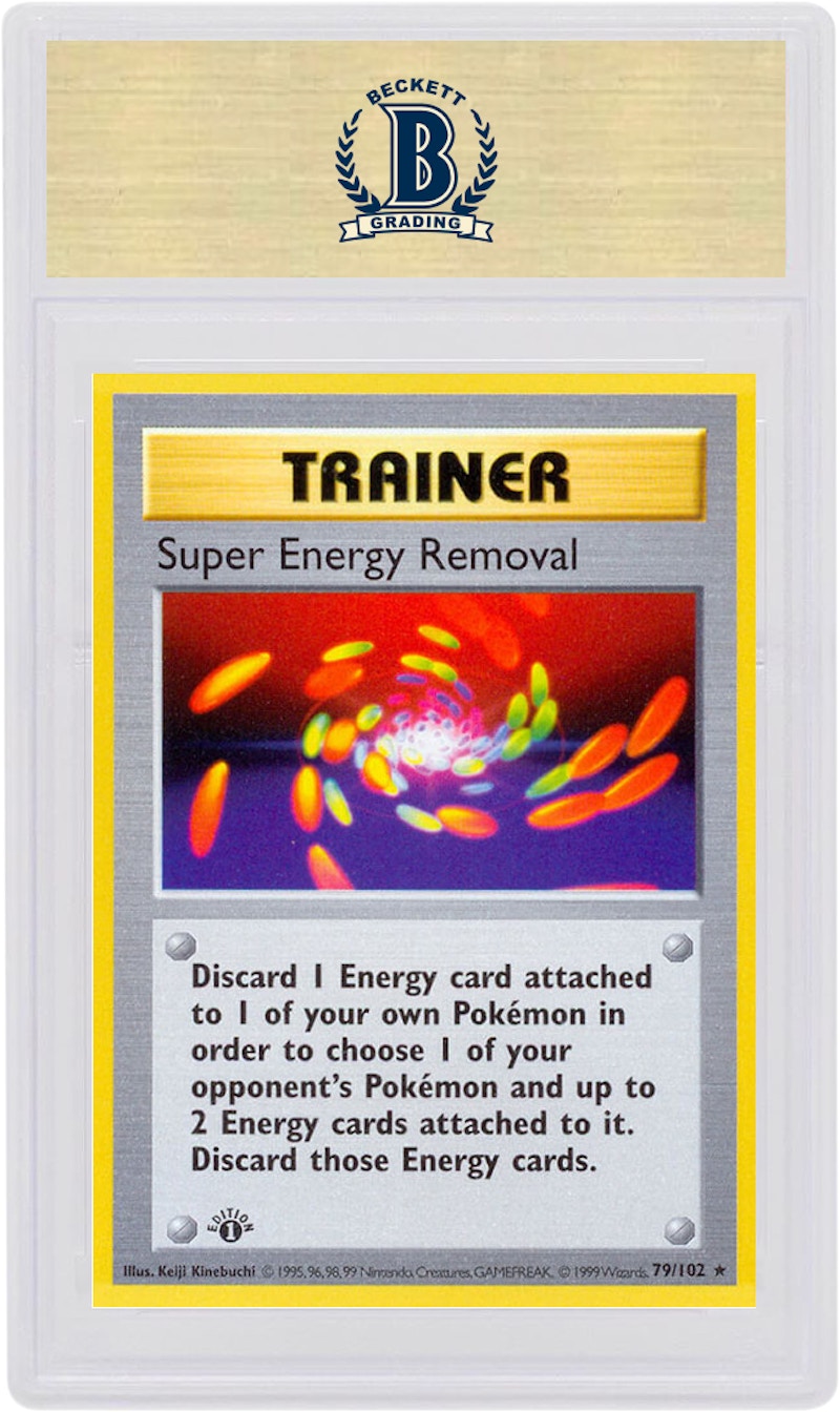 Super Energy Removal 1999 Pokemon TCG Base Set 1st Edition #79/102 (PSA or BGS Graded)