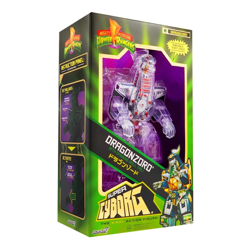 Super7 Mighty Morphin Power Rangers Super Cyborg Dragonzord Action Figure Clear
