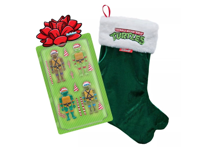 Super7 Teenage Mutant Ninja Turtles Holiday Action Figure Set Green