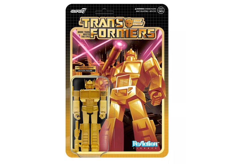 Super7 Transformers Super7 Optimus Prime (Exclusive Golden Lagoon) Reaction Figure W1 Action Figure