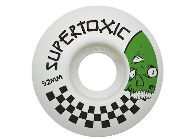 Supertoxic Loco Skull 52mm Skateboard Wheels White/Green
