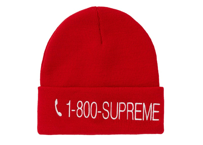 Supreme 1-800 Beanie Red