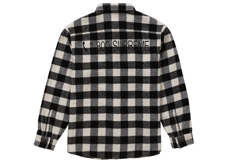 Supreme 1-800 Buffalo Plaid Shirt White