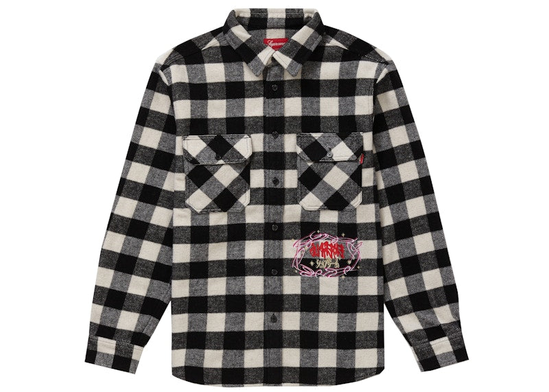 Supreme 1-800 Buffalo Plaid Shirt White