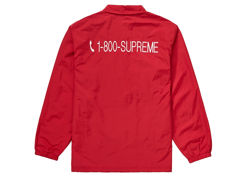 Supreme 1-800 Coaches Jacket Red
