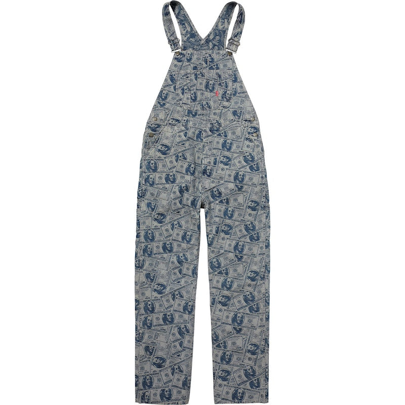 Supreme 100 Dollar Bill Overalls Blue