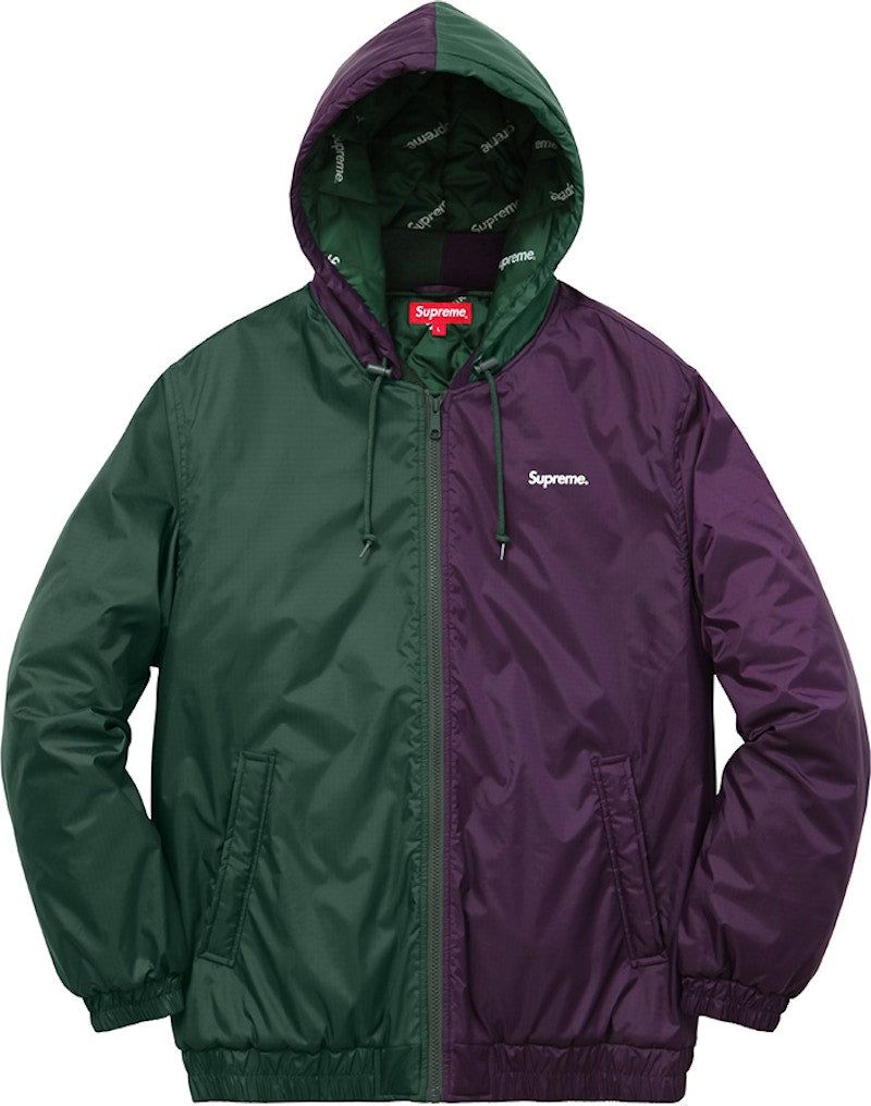 Supreme 2 Tone Hooded Sideline Jacket Dark Green