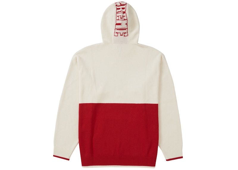 Supreme 2-Tone Hooded Sweater White