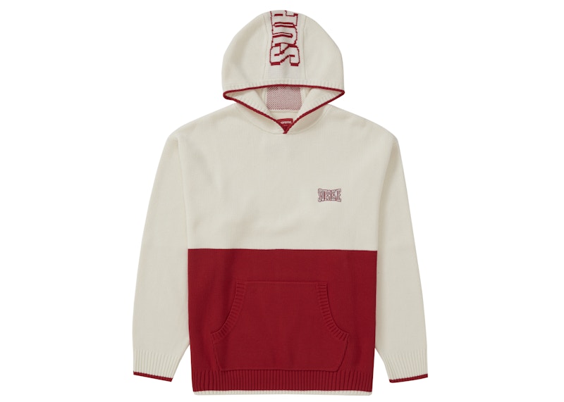 Supreme 2-Tone Hooded Sweater White