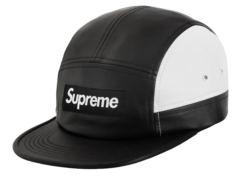 Supreme 2-Tone Leather Camp Cap Black